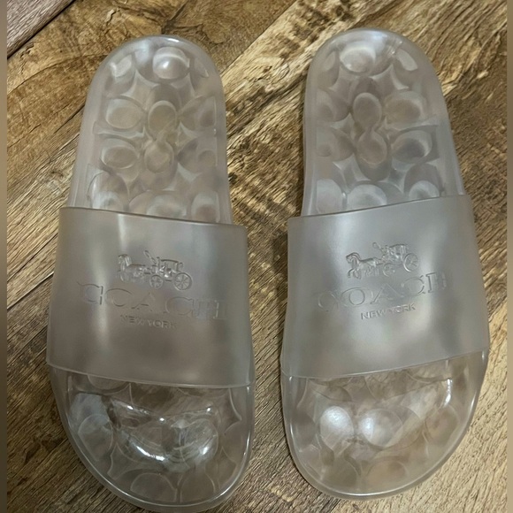 Coach Shoes - Ulyssa Coach Waterproof Clear Logo Slide Sandals Size 8